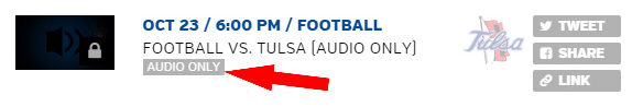 Screenshot example of locked icon and audio only content